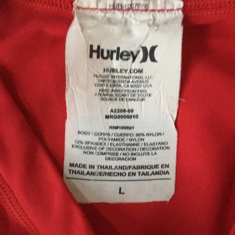 Hurley Rashguard Dark Red/Black Men’s Large EUC
